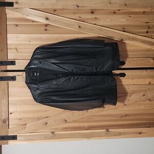 Leather womens coat